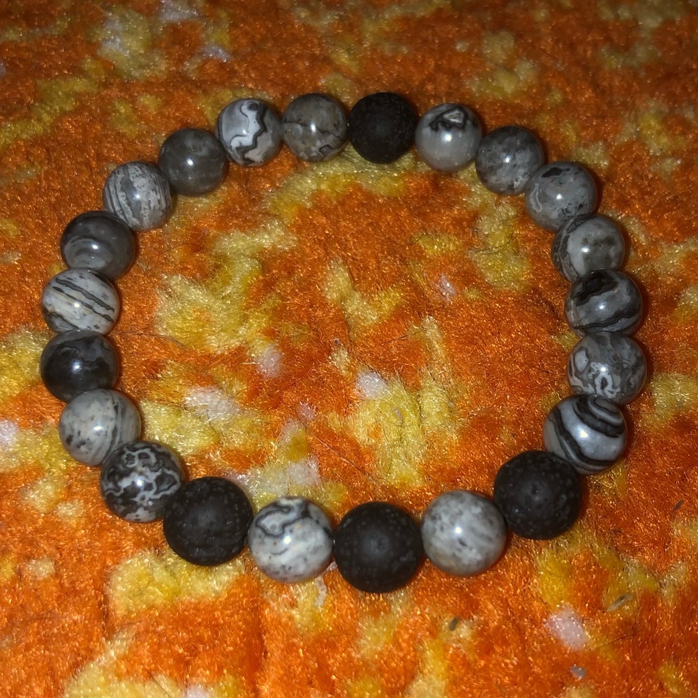 💥Map Jasper Lava Bead Bracelet💥